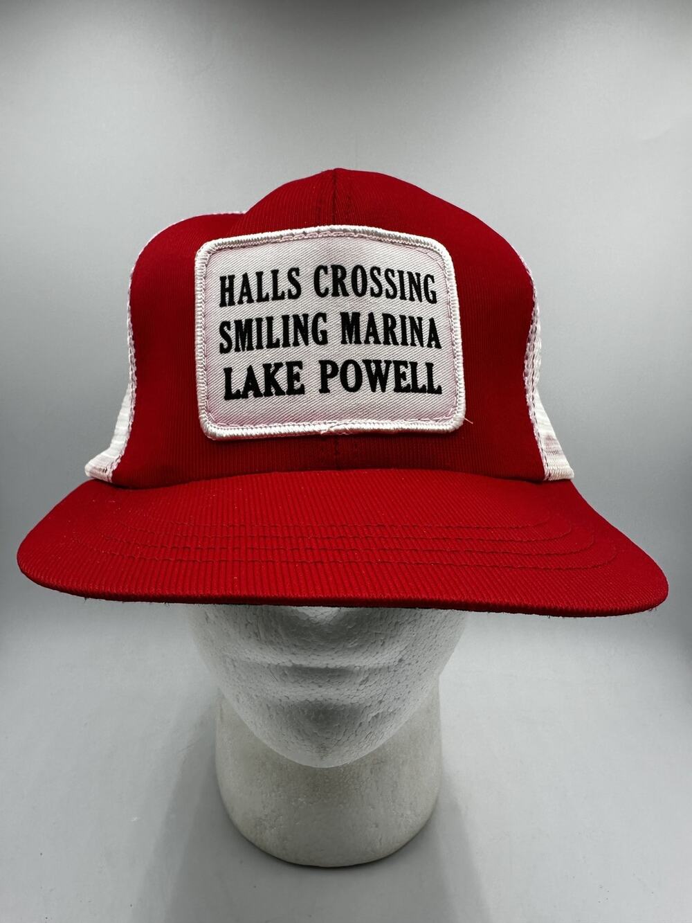 Halls Crossing Lake Powell Trucker Hat Men’s Snapback Red Patch